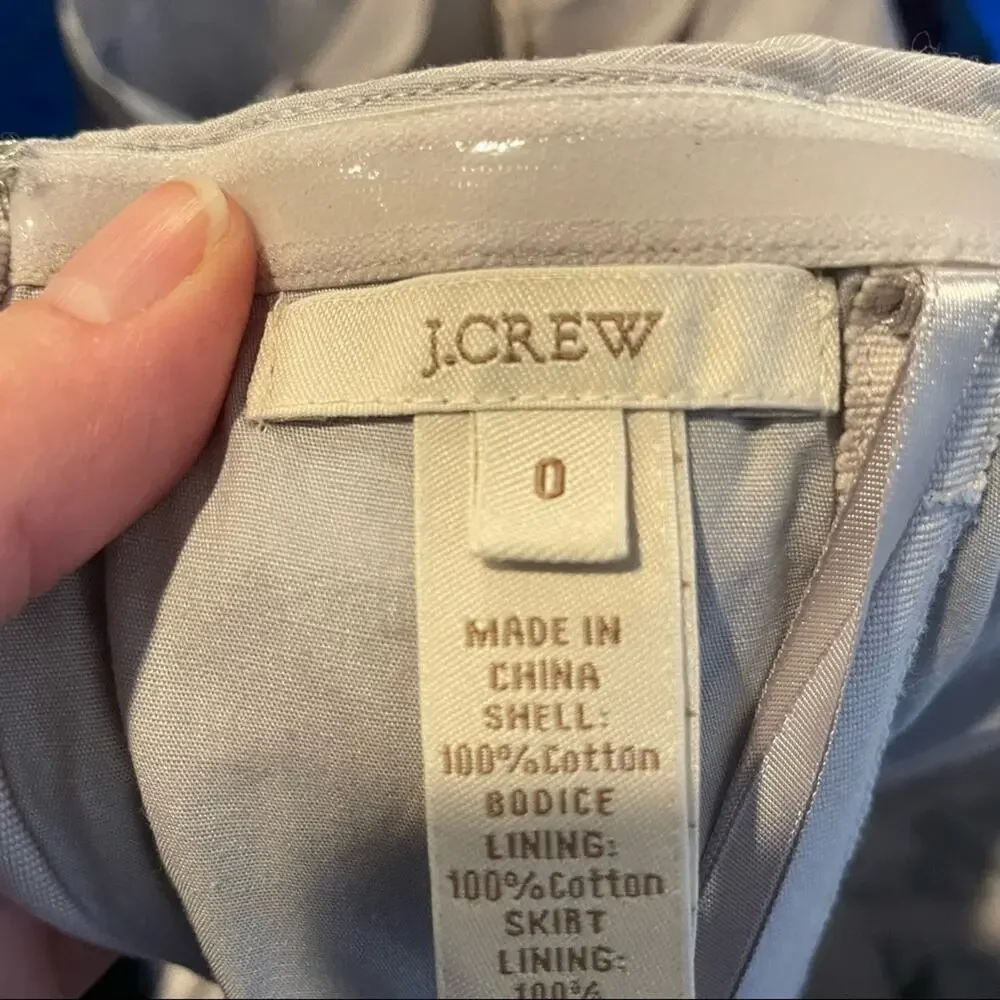 J Crew Grey Strapless Mini Cocktail Dress Formal Womens 0 Bridesmaid Classic